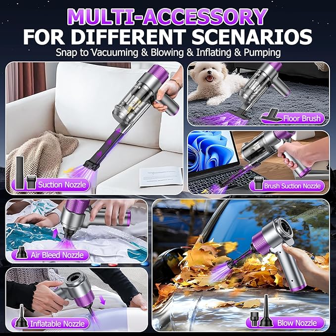 EYYA Handheld Car Vacuum Cleaner Cordless, 16000PA Powerful Hand Held Vacuum - Image 4