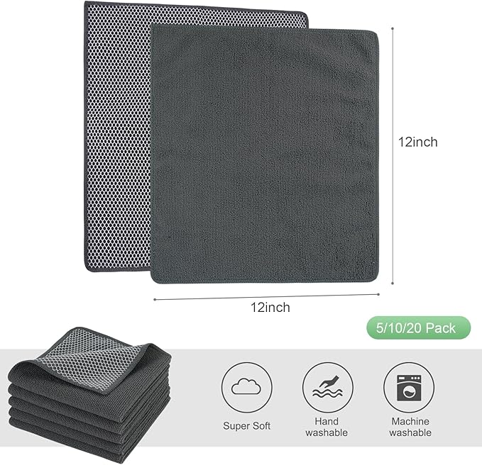 SINLAND Microfiber Dish Cloth Kitchen Washcloth Best Kitchen Cloths Cleaning - Image 2