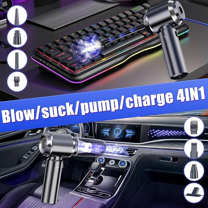 Car Vacuum Portable Cordless 21000PA High Power Mini Vacuum Cleaner 4-in-1 - Image 6