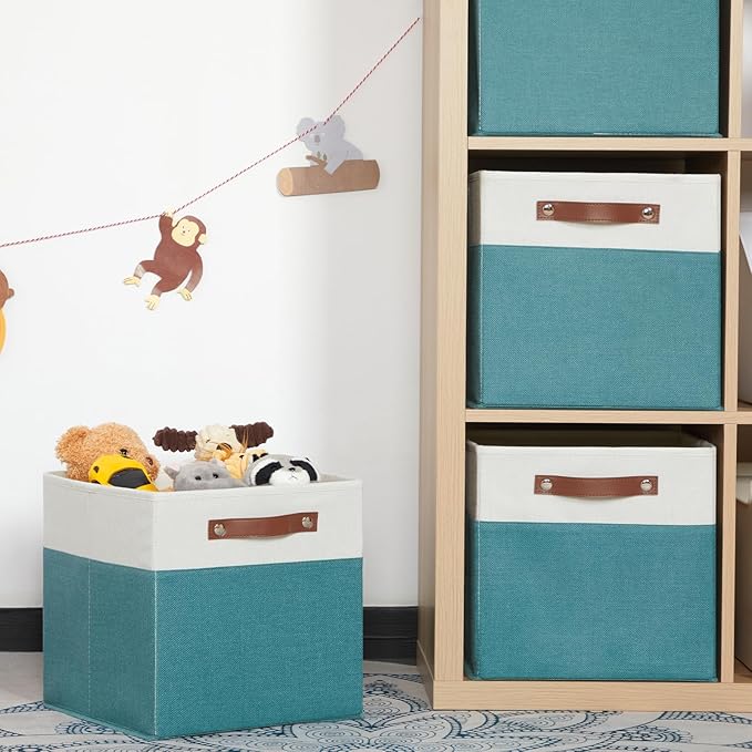 HNZIGE Storage Cubes Bins for Organization Set of 4, Fabric Storage Cube 12 x12 - Image 3