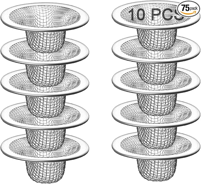 10PCS Mesh Sink Drain Strainer Bathroom, 2.75" Stainless Steel Slop Basket by Beyoslf