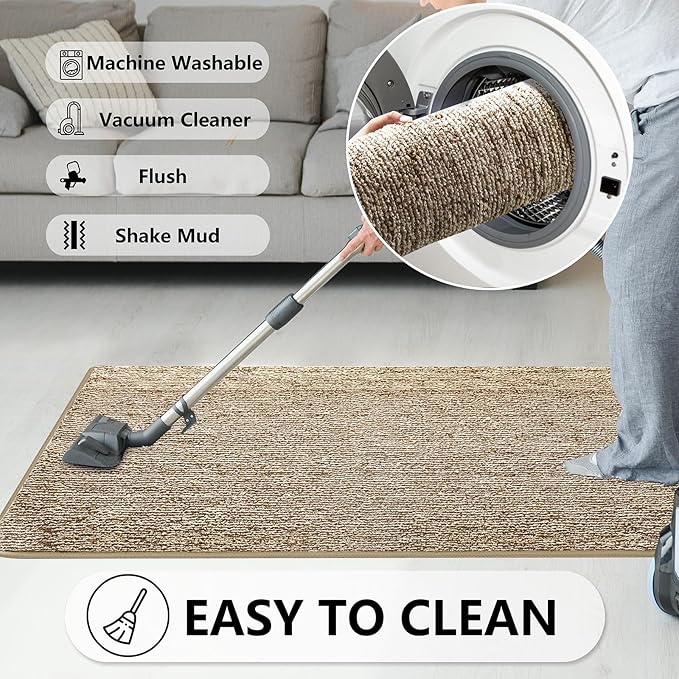 REFETONE Indoor Doormat, Front Door Mat 32"x48" Absorbent Rubber Backing Non - Image 6