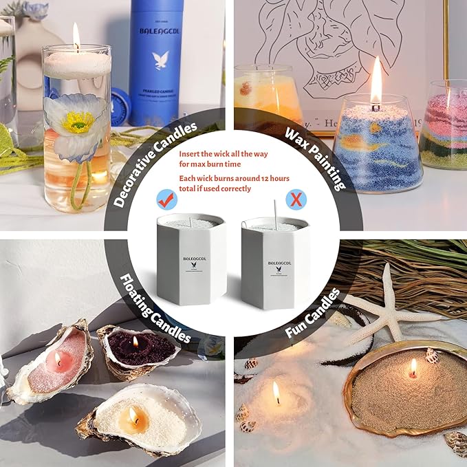 Unscented White Pearled Candle 18oz Luxury Sand Candle Granulated Wax - Image 3