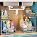 1 Packs 2 Tier Grey Under Sink Organizer, Under Sink Organizers and Storage by Unknown