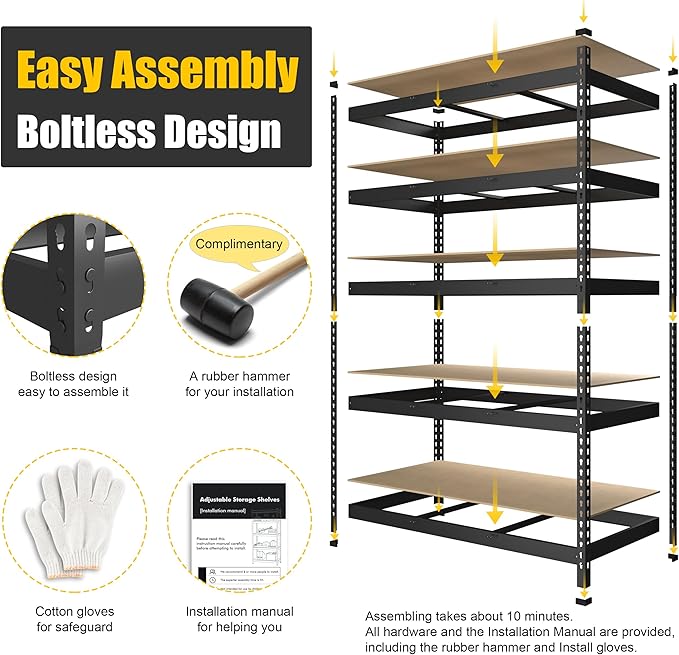 PrimeZone 5 Pack Heavy Duty Storage Shelves - Image 5