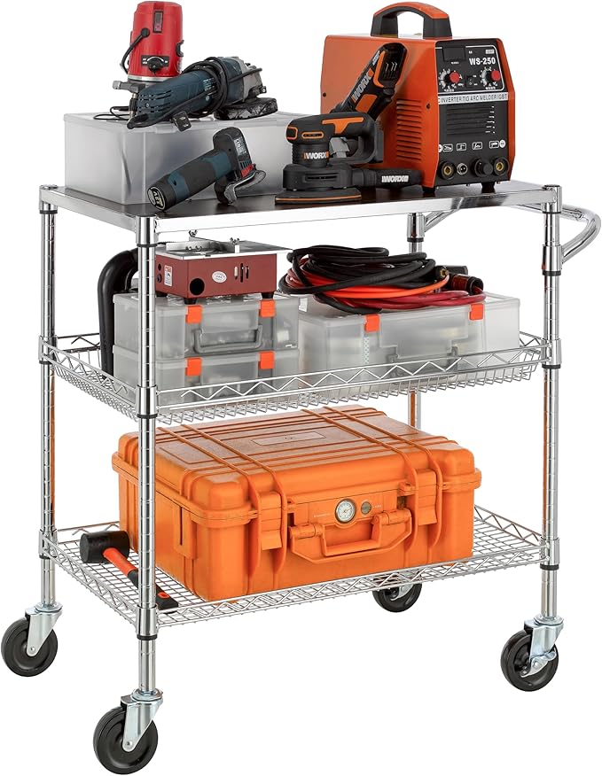Finnhomy 3 Tier Heavy Duty Commercial Grade Utility Cart - Image 2