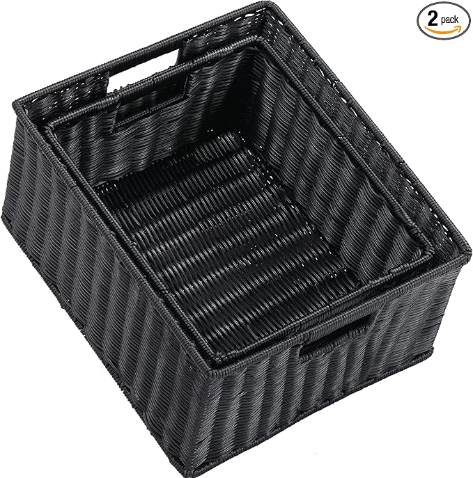 HOONEX Large Wicker Baskets for Storage, Plastic Baskets for Organizing by HOONEX