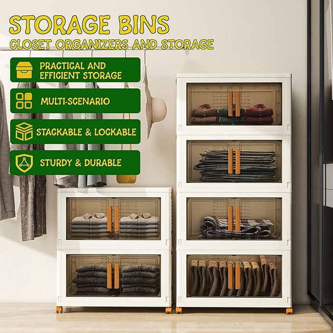 4 Tier Large Stackable Plastic Storage Bins - Image 3
