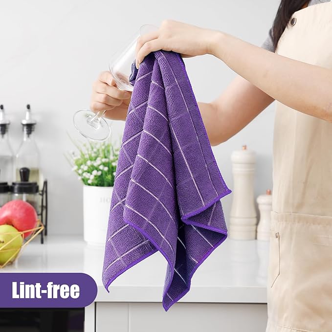 Homaxy Microfiber Kitchen Towels and Dishcloths Set, 16 Pack Soft and Absorbent - Image 4