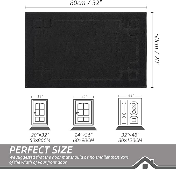 BEQHAUSE Door Mat 20" x 32", Non-Slip Door Mats Indoor Entryway Rugs Washable - Image 2