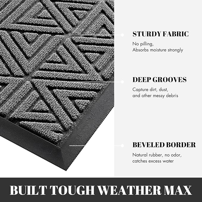 Yimobra Extra Large Door Mat 60x32, All-Weather Waterproof Non-Slip Welcome - Image 4