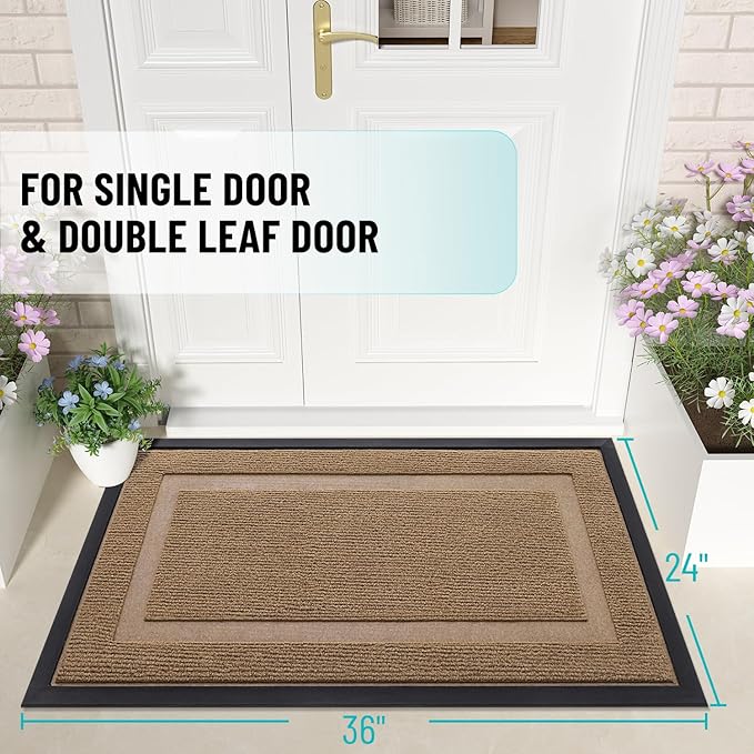 OLANLY Front Door Mat Indoor Outdoor Entrance, Waterproof All-Season, - Image 3