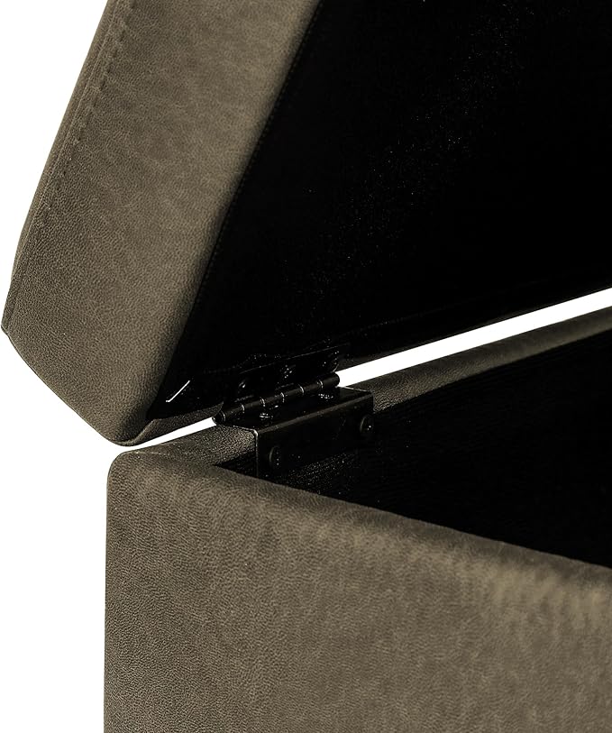 Adeco Fabric Storage Ottoman Bench - Image 9
