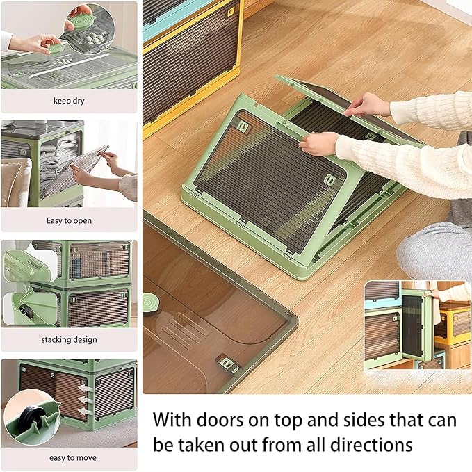 Collapsible Storage Bins with Lids, Closet Organizers, Dorm Room Essentials - Image 5