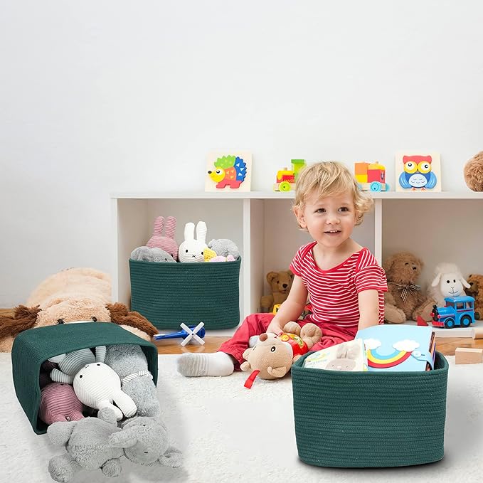 Cotton Rope storage Basket Bins14.5X9.5X9.3“ Basket - Image 5