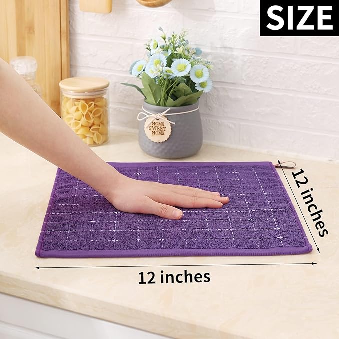 Homaxy 100% Cotton Terry Kitchen Dish Cloths, Ultra Soft and Absorbent Dish - Image 5