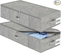 Under Bed Storage Container Bins 2 Pack, Low Profile Foldable Underbed Clothes by KUKIKAN