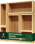 ROYAL CRAFT WOOD 5-Piece Bamboo Drawer Organizer Set – Multi-Use Storage Trays by RoyalCraftWood