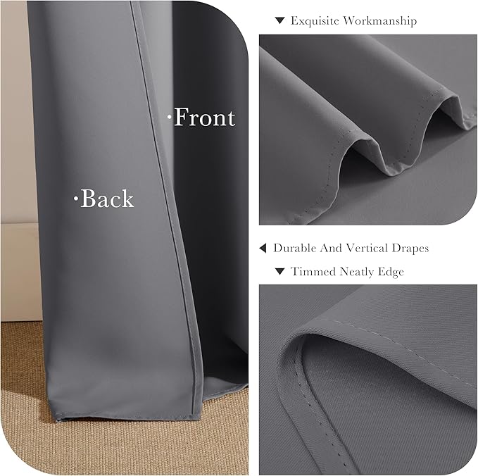 PONY DANCE Gray Blackout Curtains - Image 5