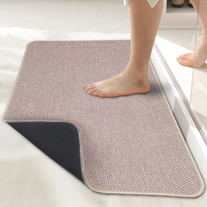 Bath Mat, Ultra Thin Bathroom Runner Rugs, Large Bath Mats by BosapDirect