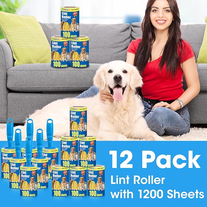 AZEN Lint Roller, Lint Rollers for Pet Hair Extra Sticky, 1200 Sheets Lint - Image 7