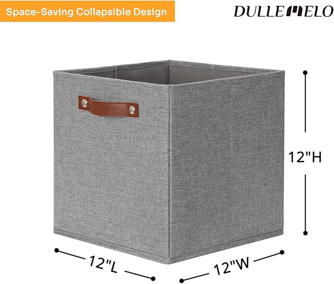 DULLEMELO Fabric Storage Cubes, 12 inch Cube Stroage Bins - Image 3