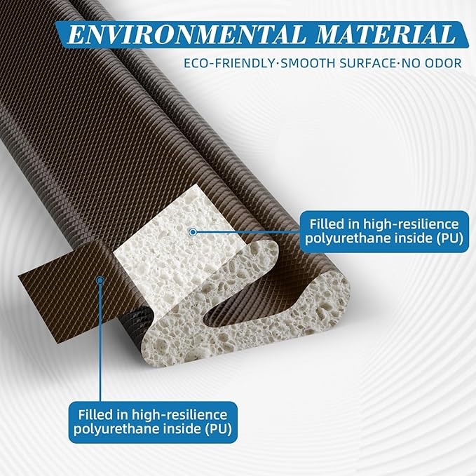 V-Shaped Weather Stripping Door Seal, 33FT Draft Stopper - Image 5