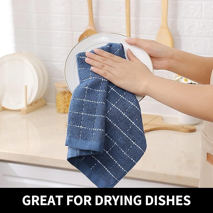 Homaxy 100% Cotton Terry Kitchen Dish Cloths, Ultra Soft and Absorbent Dish - Image 4