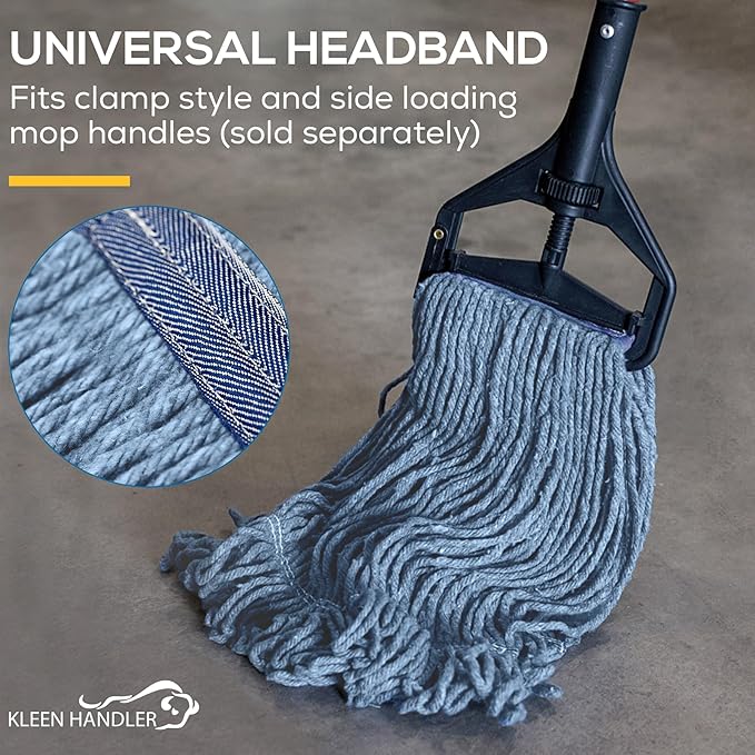 KLEEN HANDLER HEAVY DUTY Commercial Mop Head Replacement, Wet Industrial Blue - Image 9