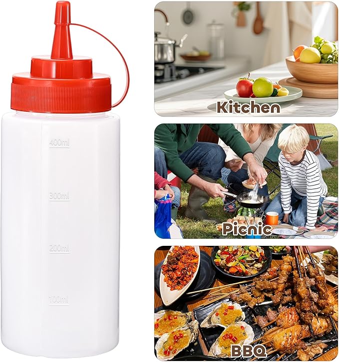 Condiment Squeeze Bottles Ketchup Dispenser, 4 Pack 16oz Squeeze Bottles - Image 6