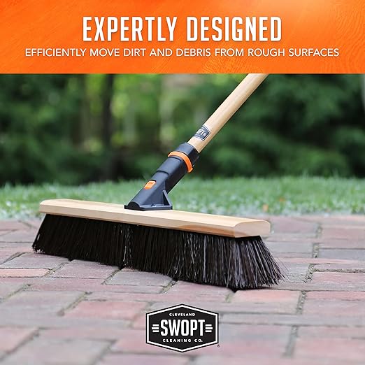 SWOPT 24” Premium Rough Surface Push Broom Head — Outdoor Push Broom - Image 7