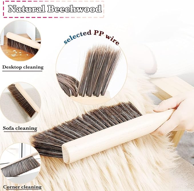2Pcs Hand Broom Brush Beech Wood, Dust Brush, Duster - Image 4