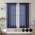 Aiyufeng Blue Sheer Curtains 63 Inch Length 2 Panels Set, Airy Light Filtering by Aiyufeng