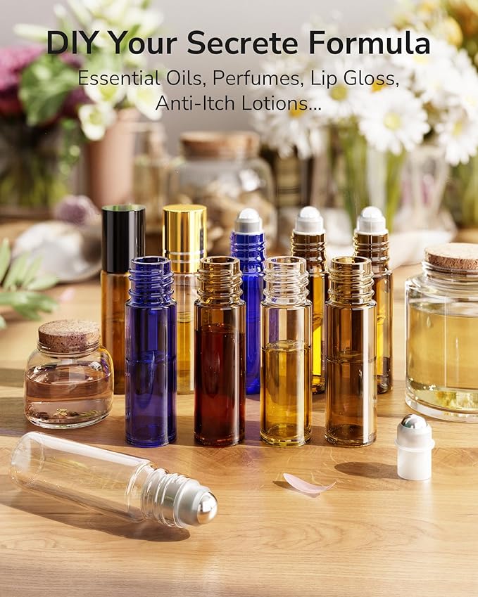 ULG 48-Pack Essential Oil Roller Bottles 10ml, Empty Bottles - Image 7