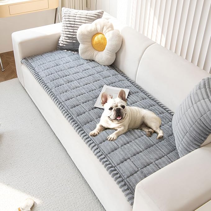 OTOB Dog Couch Covers for 3 Cushion Washable Non Slip Plush Pet Friendly Bed by OTOB