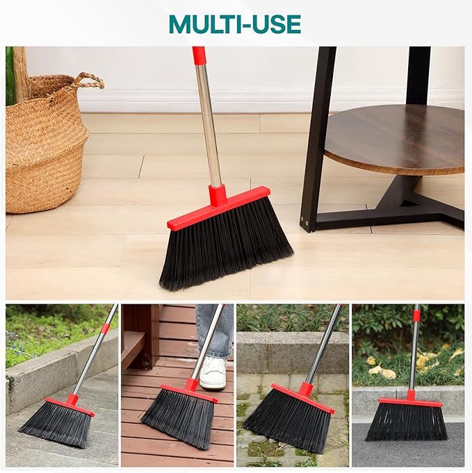 PBHEPJ Broom, Outdoor Broom for Floor Cleaning, Hard Bristle Angle Broom for - Image 7
