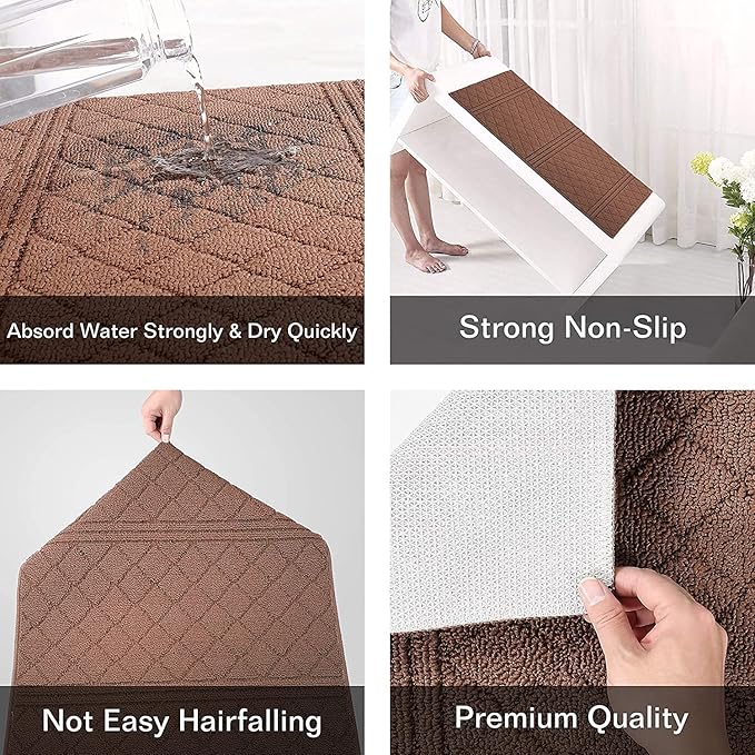 REFETONE Indoor Doormat, Front Back Door Mat 20"x32" Absorbent Rubber Backing - Image 4