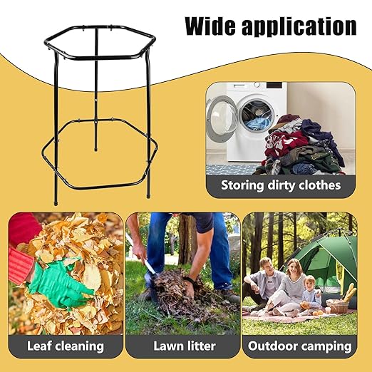 Garden Trash Bag Holder Stand, Metal Leaf Bag Holder, Frame Holds 30-55 Gallon - Image 3