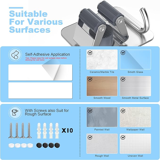 4 Pack Stainless Steel Mop and Broom Gripper - Image 8