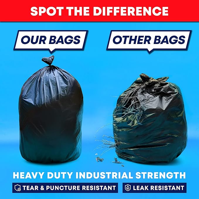 Tasker 65 Gallon Trash Bags Heavy Duty | 120 Count | Extra Large 64 Gallon - Image 2