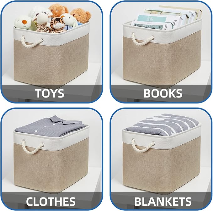 Temary Fabric Storage Baskets 2 Pack Decorative Storage Bins Basket - Image 4