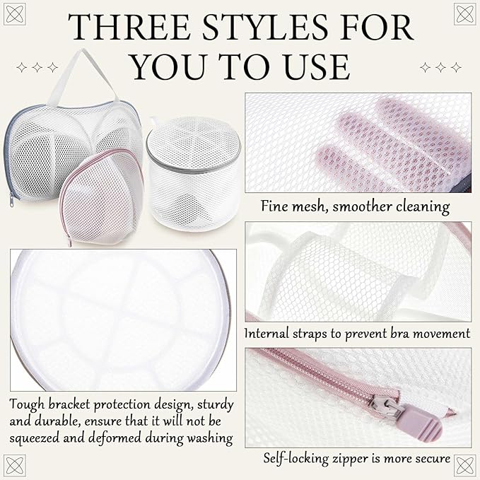 SATINIOR 6pcs Large Bra Lingerie Wash Bags - Image 4