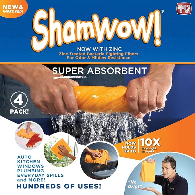 ShamWow Original Super Absorbent Multi-Purpose Cleaning Shammy Chamois Towel - Image 2