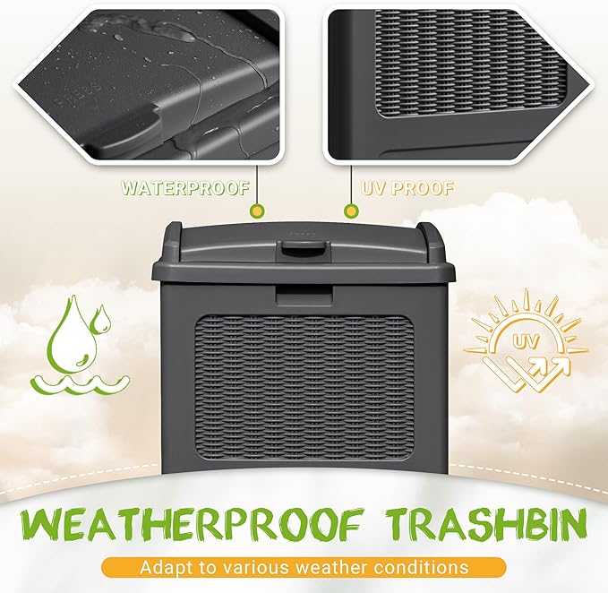 YESHOMY 4 Pack Outdoor Trash Can - Image 3