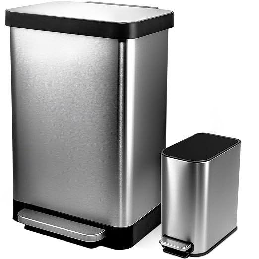 Hefty Stainless Steel Step Trash Cans by Hefty