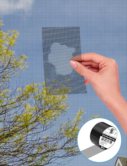 Wohohoho Window Screen Repair Tape, 3 in X 40 FT Black Screen Patch Repair Kit - Image 3