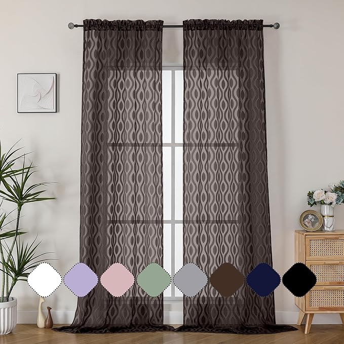 Aiyufeng Sheer Curtains 96 Inches Long by Aiyufeng