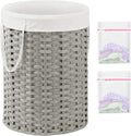 Laundry Basket Round Rattan Laundry Hamper 29.1 Gal Handwoven Large Wicker by SETVSON