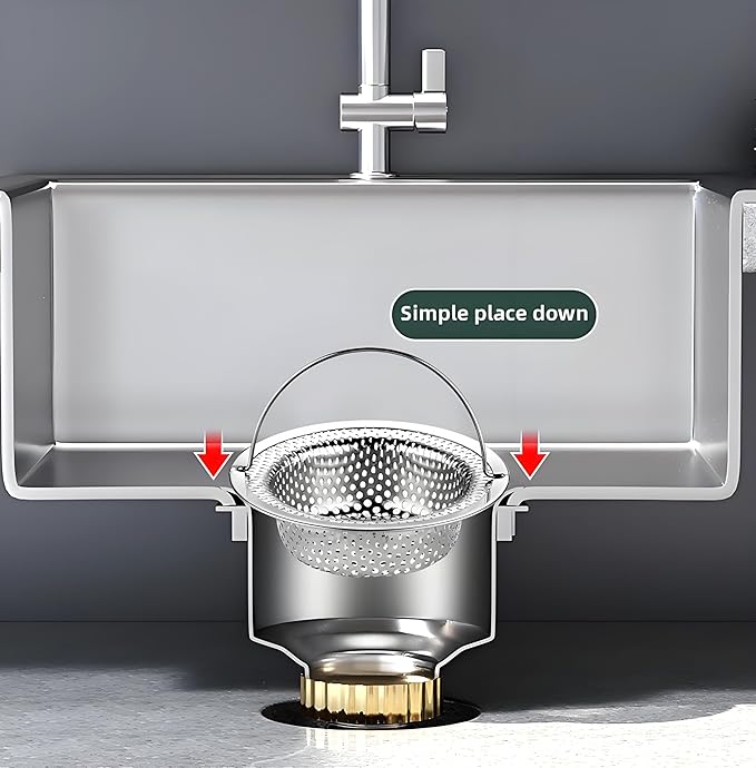 2 Pack Stainless Steel Sink Strainer Basket, Fine Mesh Drain Protector - Image 4