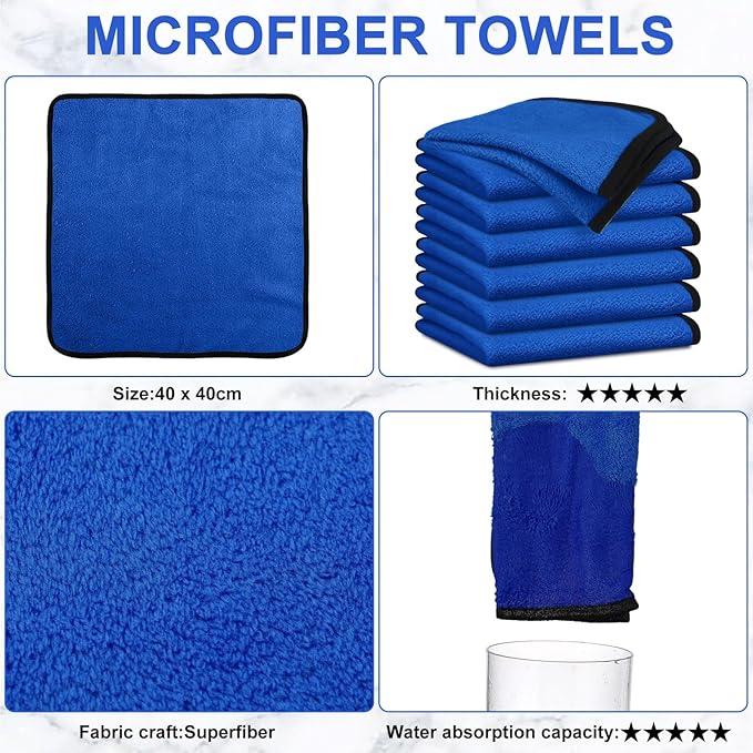 Tallew 50 Pcs Microfiber Towels 16 Inch x 16 Inch Microfiber Cloth Car Drying - Image 4